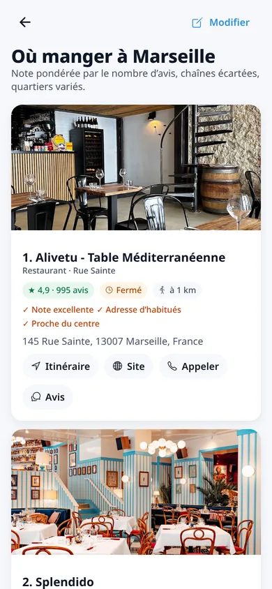 The best tables in Marseille in the Triovol app